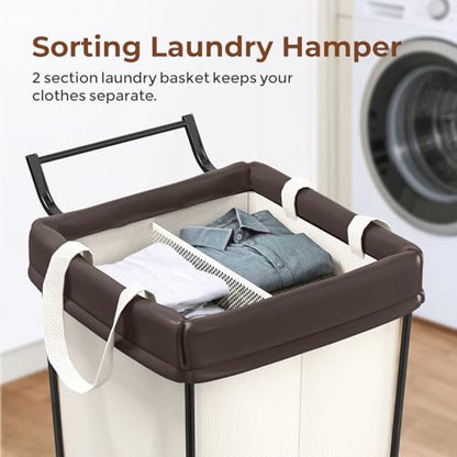 Rolling Laundry Hamper with Wheels and Handle, 160L Rolling Laundry Basket - color: Beige, size: 160L-with handle