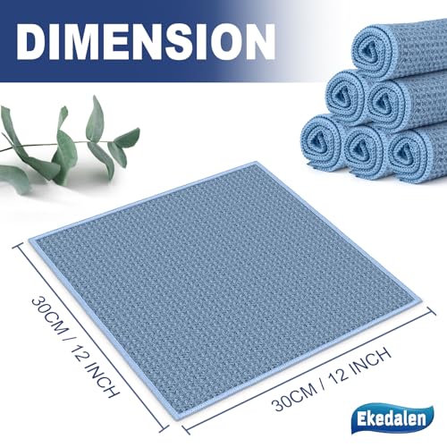 Ekedalen Microfiber Cleaning Cloth Lint Free Glass Polish, Blue - color: Blue