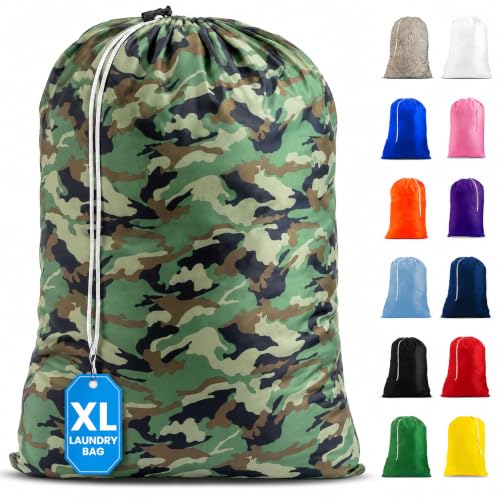 Handy Laundry XL Nylon Laundry Bag 22"x32", Heavy Duty, Camouflage - color: Camouflage, size: 30" x 40"