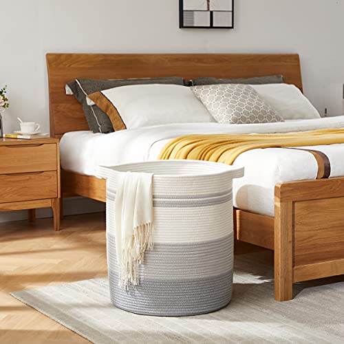 OIAHOMY 80L Laundry Basket Laundry Hamper Nursery Hamper Gradient Gray - color: Gradient Gray, size: 18*18*20in