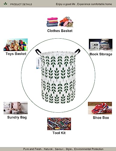 Round Leaf Laundry Hamper, Household Storage Bin - color: Leaf