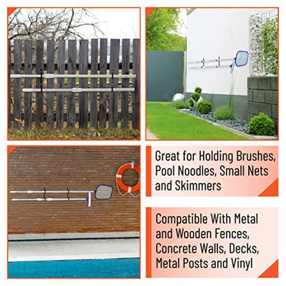 UNCO- Pool Pole Hanger, 2 Pack, Pool Equipment Hooks - color: Black, size: 2 Pack
