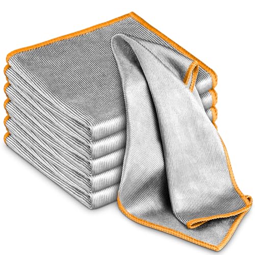 Airlab Glass Polishing Streak Free Miracle Cleaning Cloth, Sliver-Orange - color: Sliver-orange