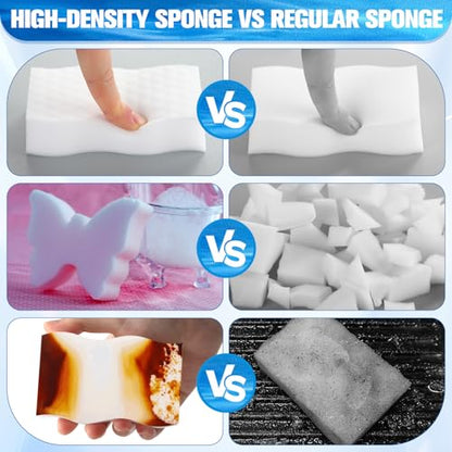 SiliFine Magic Extra Durable Sponge Eraser 3 Layer Density Cleaning Pads in Bulk Thick More Lasting Sponge Eraser for Bathroom Kitchen Floor Bathtub Toilet Cleaner - color: White
