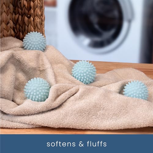 S&T INC. Reusable Plastic Dryer Balls, 4 Pack, 2.5" Diameter, Light Blue - color: Light Blue