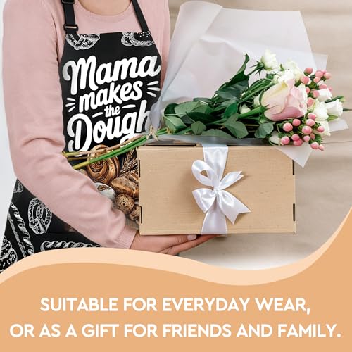 Adjustable Baking Aprons for Women - Cooking Aprons for Women with Pockets, Perfect for Baking Cooking Gradening - color: Mama Sourdough