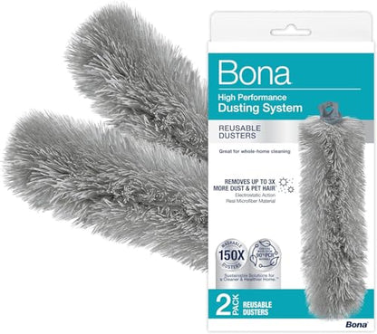 Bona Reusable Dusters - 2 Pack - High Performance Dusting System