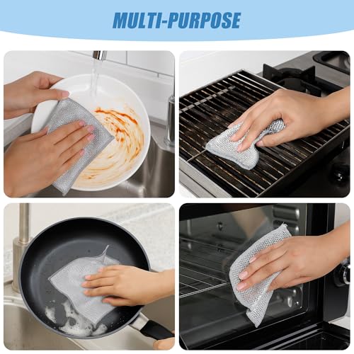 Aidoclip 30PCS Non Scratch Steel Wool Dishcloth Scrubber Pads Kitchen Set