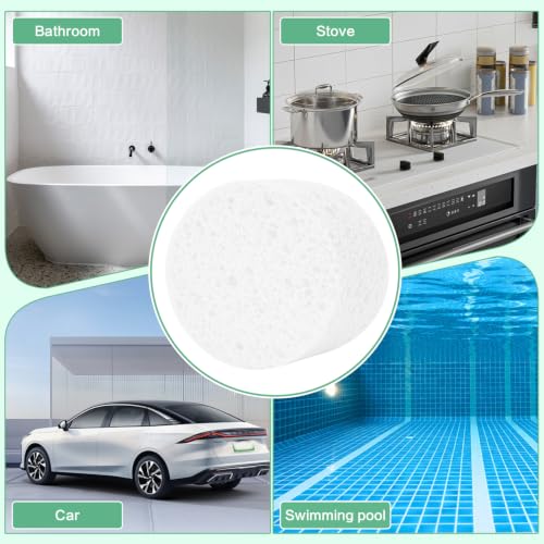 3-Pack Large Sponge, Kitchen Sponges, Handy Sponges, Cellulose Sponges, Dish Washing Sponge, Natural Sponge, Car Washing Sponge, Eco Friendly Sponge (Round, 4" X 4" X 2"), White - color: B-white