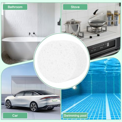 3-Pack Large Sponge, Kitchen Sponges, Handy Sponges, Cellulose Sponges, Dish Washing Sponge, Natural Sponge, Car Washing Sponge, Eco Friendly Sponge (Round, 4" X 4" X 2"), White - color: B-white