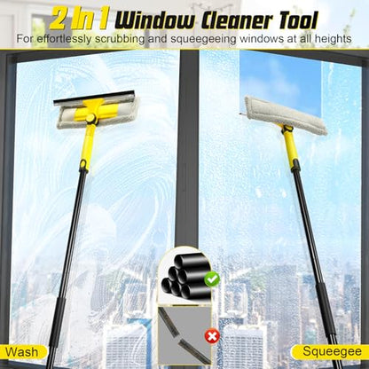 Professional Window Squeegee with 60" Extension Pole for Home