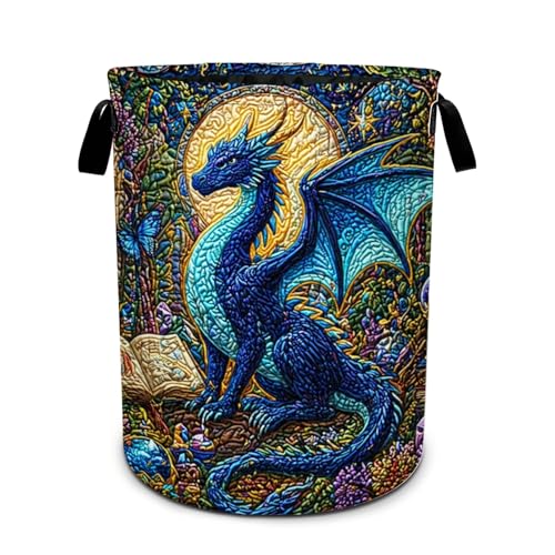Animal Laundry Basket Foldable Oxford Laundry Hamper With Handle For Room Bathroom Bedroom - color: Animal