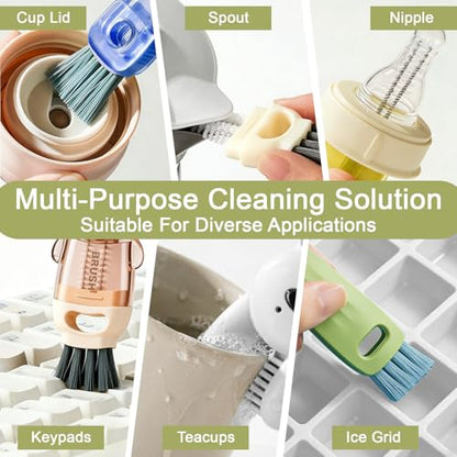 9pcs Cup Lid Gap Cleaning Brush 3 in 1 and 4 in 1 Bottle Gap Cleaner Brush Multifunctional Lid Cleaner Cup Cleaner Brushes for Bottle Gaps, Tumblers, Travel Mug Caps