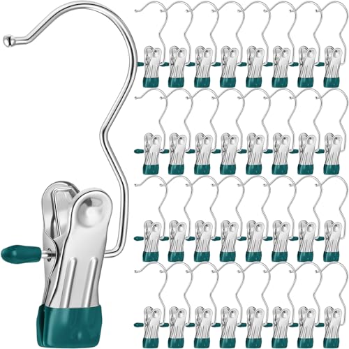 Yinder 150 Pcs Boot Hanger Clips Laundry Hooks Stainless Steel,Dark Green - color: Blackish Green