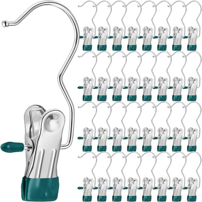 Yinder 150 Pcs Boot Hanger Clips Laundry Hooks Stainless Steel,Dark Green - color: Blackish Green