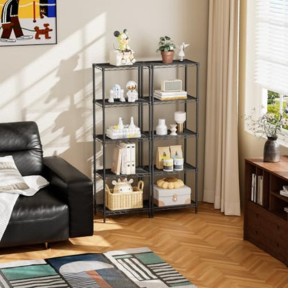 SINGAYE Metal Shelves Wire Shelving Storage Standing Adjustable Shelf Unit - color: Black, size: 5 Tier 10"Dx16"Wx55"H