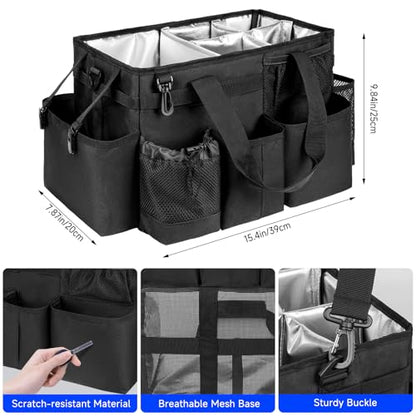 Cleaning Caddy Bag, Large Cleaning Bag for Housekeepers, Black - color: Black, size: L