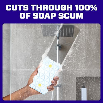 Mr. Clean Magic Eraser Sponge, Bathroom Cleaner, Shower Cleaner, Tub Cleaner, Soap Scum Remover, Bathroom Cleaning Supplies, Dawn Cleaning Power with Lemon Scent, 2 in 1 Bath, 5ct - size: 5 Count (Pack of 1), style: Original Version