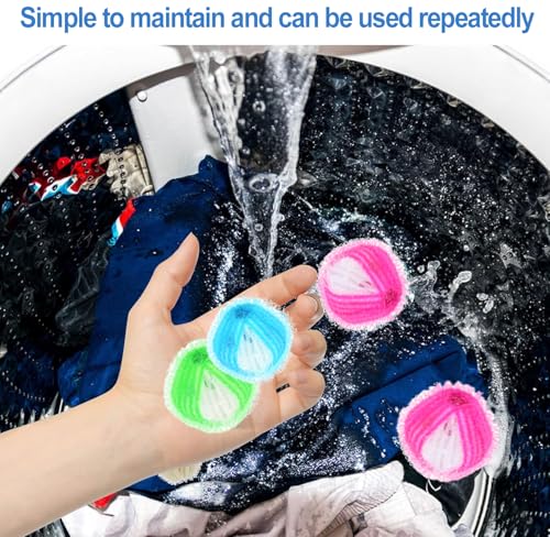 12 Pet Hair Remover Balls for Laundry: Reusable Washing Machine & Dryer Fur Catcher for Dog and Cat Hair on Clothes and Bedding