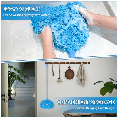 FONUNO Ceiling Fan Cleaner Duster High Ceiling Extended Fan Blade Cleaner - color: Blue