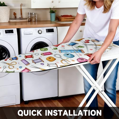 Ironing Board Cover 15"x54"，Standard Ironing Board Replacement Cover，Easy Fit - color: Colorful, size: 15"x54"