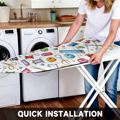 Ironing Board Cover 15"x54"，Standard Ironing Board Replacement Cover，Easy Fit - color: Colorful, size: 15"x54"