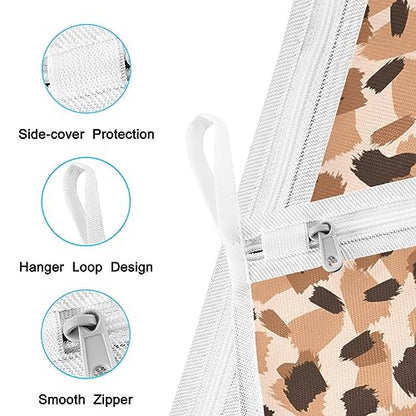 Mesh Laundry Bags Lingerie Bags for Washing Delicates 2 PCS Wash Bag with Zipper Small and Medium Washable Animal Prints - color: Animal Prints