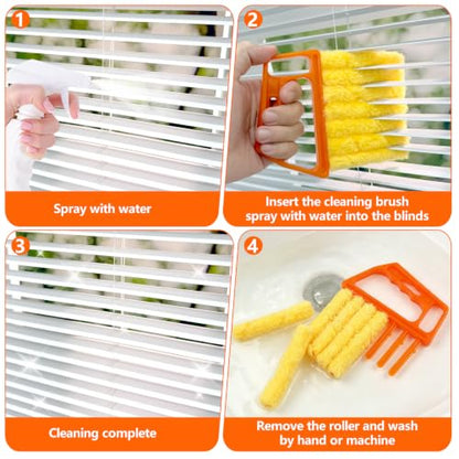 Blind Cleaner Brush Tool, 7 Fingers Washable Microfiber Dusters for Cleaning, Crevice Cleaning Brush, Duster for Venetian Blinds and Air Conditioner Vents
