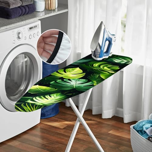 Nuxovilar Green Monstera Leaves Ironing Board Cover 15x54 Polyester - color: Yfw03643, size: 15×54 inch