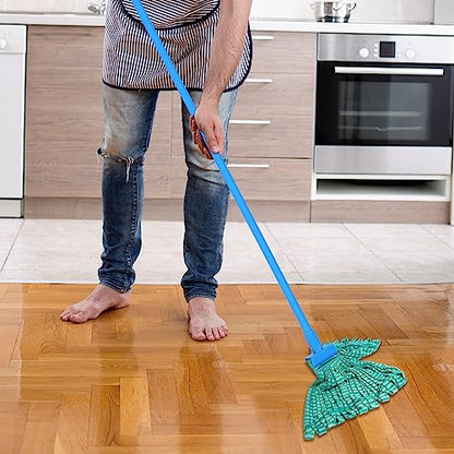 2 Pack Large Microfiber Tube Mop Heads,6 inch,Heavy Duty Mop Head,Highly Absorbent,Commercial Mop Head Replacement,Wet Mop Heads Replacement,for Hardwood, Tile, Laminate Floors,Green - color: Green