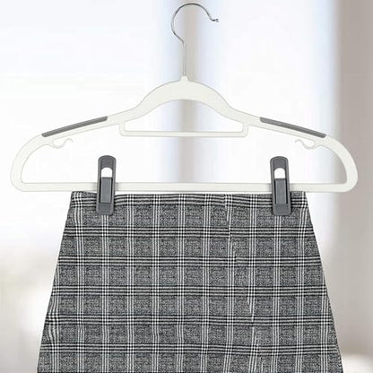 Tinfol Grey Pant Hanger Clips 80pc, Multi-Purpose Finger Clip, Strong Pinch Grip Plastic Clips for Slim-line Clothes Hangers - color: Gray, size: 80PCS