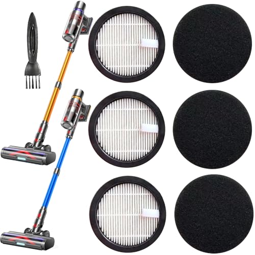 3Pack Acevac11 Hepa Replacement Filters and 3pack Sponge set Compatible with AFNOP Cordless Vacuum Cleaner, Washable and Durable Filters Works with AFNOP Upright Vac.(3.61in*3.61in*0.65in)