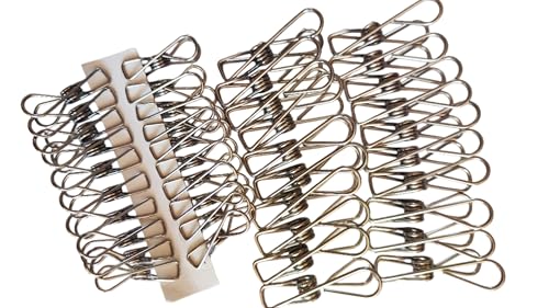 Stainless Steel Clothes Pins Set - 40 Pack (20 Large 6.5cm & 20 Small 4.3cm) Windproof Metal Laundry Clips for Outdoor Indoor Drying