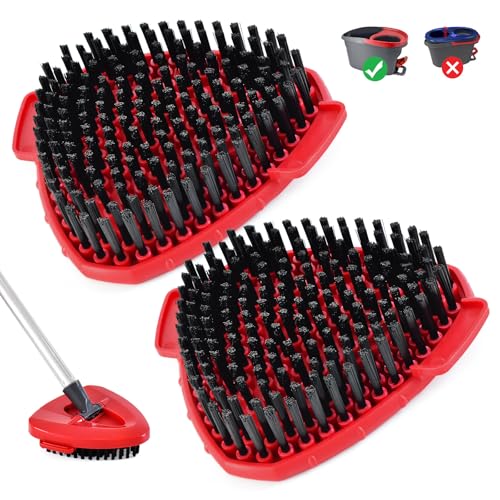 2 Pack Upgrade Scrub Brush Replace Heads Compatible with O Cedar EasyWring 1 Tank Spin Mop, Scrubber Brush Head for Ocedar EasyWring Spin Mop Scrubby Head Brush, More Layers of Bristles to Floor Clean - size: 2 Pack Upgraded Scrub Brush for Ocedar 1 Tank