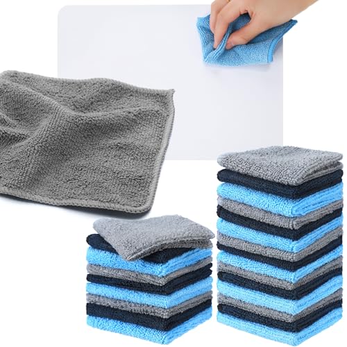 Tanlade 30 Pcs Dry Erase Cloth,6 X 6 Inch,Blue/Gray/Black - color: Blue/Gray/Black, size: 6 x 6 Inch