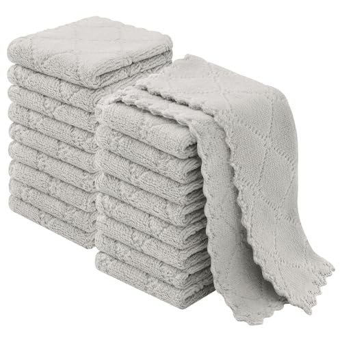 Homaxy Super Soft 18 Pack Coral Velvet Dish Cloths, 7" x 9", Grey - color: Grey, size: 7 x 9 inch- 18 Pack