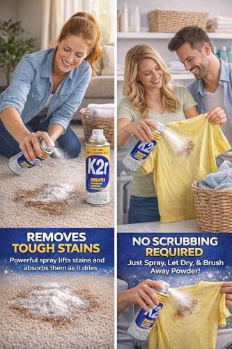 K2R SpotLifter Spot Remover Spray – Quick-Drying Stain Remover for Clothing, Carpets, Upholstery & Wallpaper – Built-In Brush Cap for No-Mess Touch-Ups – 10oz (1, 1) - size: 10 Fl Oz (Pack of 1)