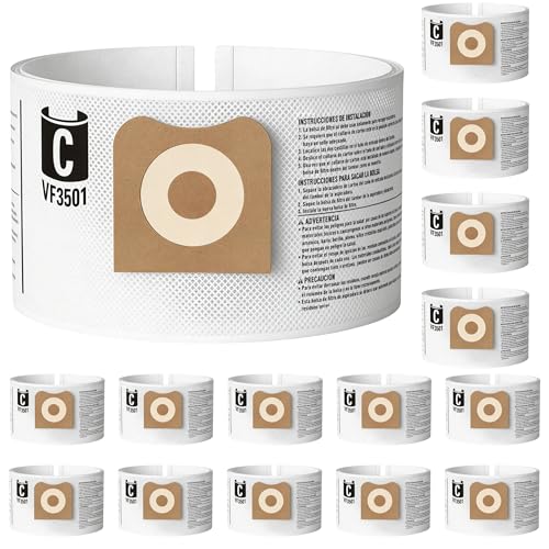 15 Pack VF3501 High Performance Dust Filter Bags made of NEW PET Material - size: 15PK, style: High Performance