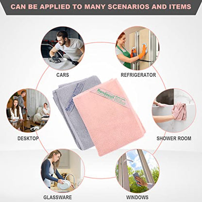 Basic Package - Enviro Cleaning Cloth Cleans without leaving a trace. For Household Enviro Dusting Cleaning Homes, Cars, Bars, Office, Solving Problems, Only Water Is Needed To Complete The Cleaning. - color: Enviro Cloth (Grey & Pink)