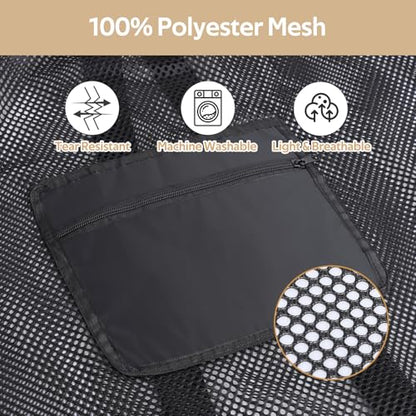OTraki Laundry Bag Backpack 24x27 Inch Heavy Duty Mesh Laundry Bag Travel Laundry Bags for Dirty with Pocket & Adjustable Shoulder Straps Machine Washable Don't Drying, Melting 140-176℉ - size: 24 x 27 Inch