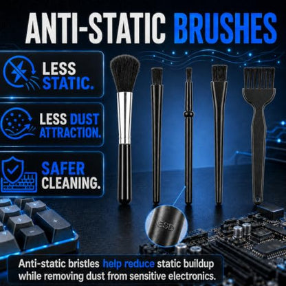 6-Piece Keyboard Cleaning Kit with Keycap and Switch Puller, ESD Brushes