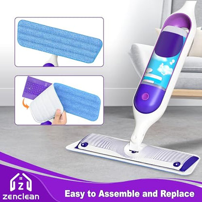 Reusable Mop Pads Compatible with Swiffer PowerMop, 7 Pack Microfiber Power Mop Refills Washable for 15" Spray Mops, Multi-Surface Floor Cleaning