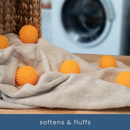 S&T INC. Reusable Plastic Dryer Balls, 6 Pack, 2.5" Diameter, Orange - color: Orange