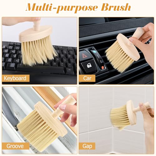 4pcs Wooden Window Groove Cleaning Brushs Soft Bristles Wood Handle Dust Brush Crevice Tool Brush for Keyboard Car Corners Gaps Home Removal Dust