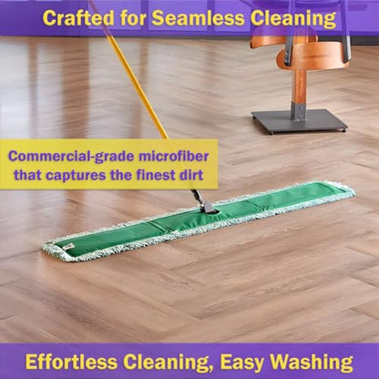6 Pack Microfiber Sweeper Mop, 60" Replacement Dry Dust Mop Floor Pads, Dust Mop Head Refills for Industrial and Commercial Spaces, Janitorial Supplies - size: 60 Inch