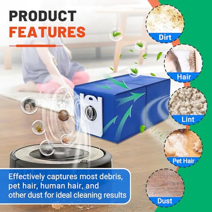 8 Pack 4.6L High-Capacity Reusable Dust Bags Compatible with RC400 Dustin and Orb-i Robot Vacuums, Replacement Dust Collector Bags