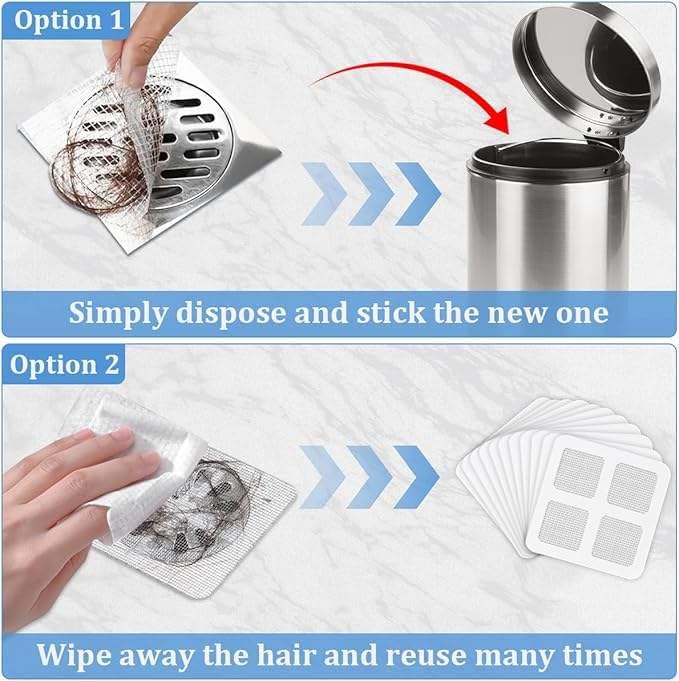 Disposable Shower Drain Hair Catcher Stickers 100 Pack Square - size: 100 Square Mesh