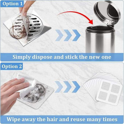 Disposable Shower Drain Hair Catcher Stickers 100 Pack Square - size: 100 Square Mesh