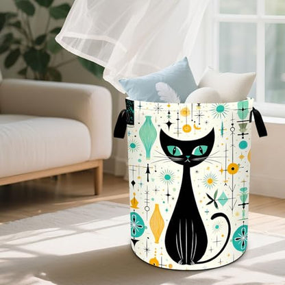 Cat Laundry Basket Waterproof Laundry Hamper Foldable Laundry Bag with Handles for Bedroom, Bathroom, Office, Clothes Storage - color: Cat
