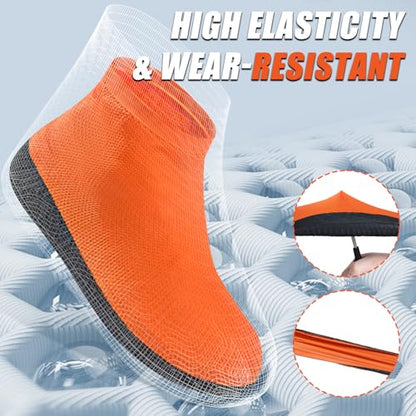 Waterproof Shoe Covers, Reusable Latex Rain Shoe Covers, Blue, M - color: Blue-02, size: M